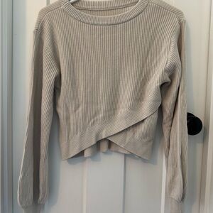 lululemon athletica Reversible Ribbed Cropped Sweater in Light Beige